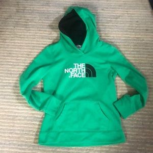 The North Face green hoddie. Size M in women’s.
